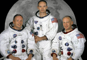 Tripulación del Apolo XI. De izquierda a derecha: Neil Armstrong, Michael Collins y Edwin 'Buzz' Aldrin.